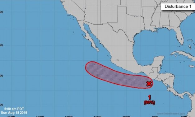 Disturbio Tropical con 90% de evolucionar a ciclón