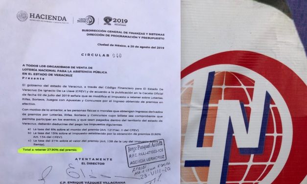 Aumenta impuesto por ingreso obtenido en premios de la Lotería Nacional