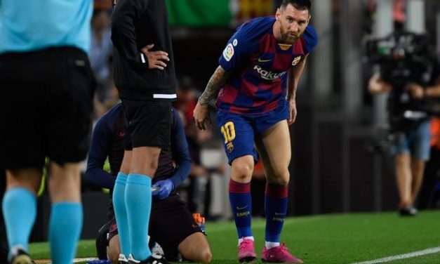 Messi, con lesión muscular en la pierna izquierda