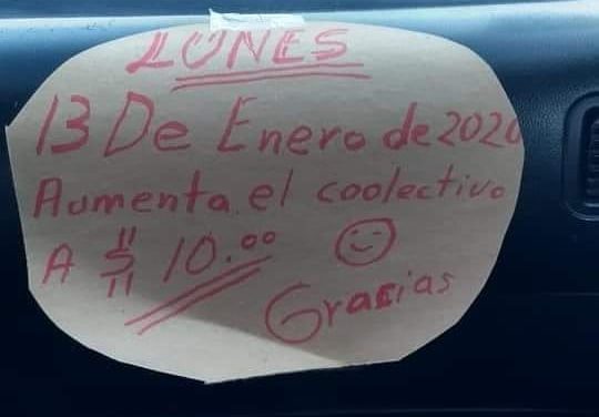 ¿A 10 pesos el colectivo?