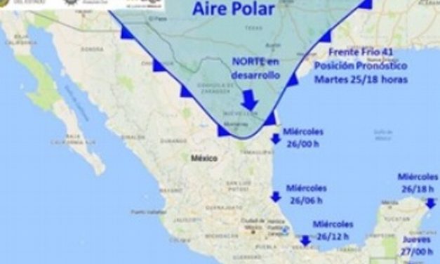 Actualizan alerta gris por norte con rachas de hasta 125 Km/h y frente frío en Veracruz