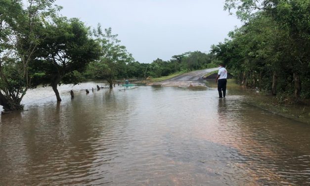 En Chinameca el desbordamiento del río Huazuntlán, entre otros, algunos cultivos han resultado afectados