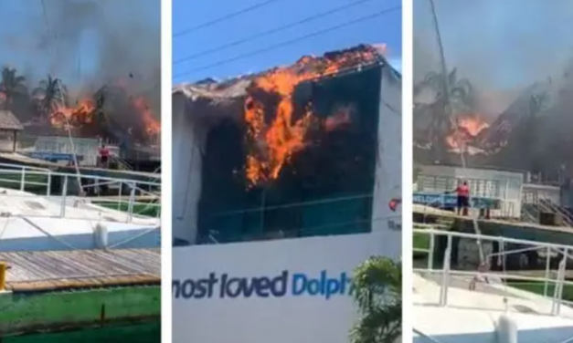 INCENDIO EN PALAPAS DE ISLA MUJERES