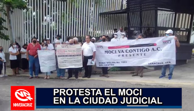 INTEGRANTES DEL MOCI PROTESTA EN LA CIUDAD JUDICIAL DE VERACRUZ (VIDEO)