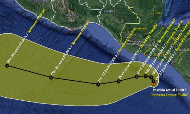 “Celia” se intensificó a tormenta tropical; provocará lluvias torrenciales en Guerrero, Oaxaca, Puebla y Veracruz