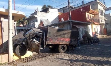 CAMIONETA SE QUEDA SIN FRENOS Y CHOCA CONTRA LOCAL.