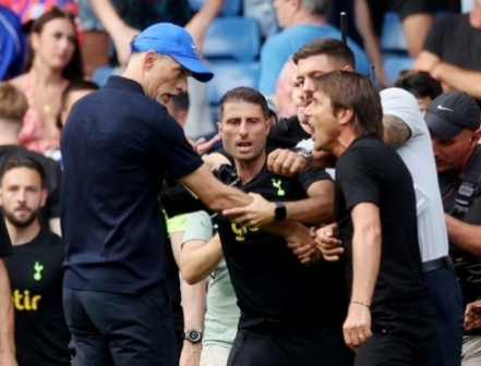 Advierten a Tuchel y Conte por su pelea en el Chelsea-Tottenham