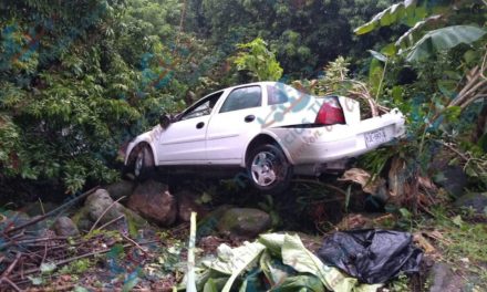 APARATOSA VOLCADURA EN LA CARRETERA TLAPACOYAN-MARTINEZ DE LA TORRE