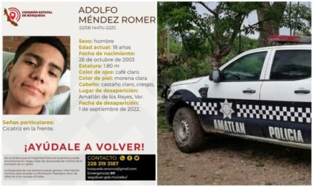 Identifican cadáver localizado en Amatlán, Veracruz; se trata de Adolfo de 18 años