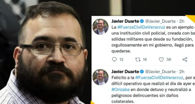 Desde prisión, Duarte felicita a la Fuerza Civil por neutralizar a delincuentes en Orizaba; “llegó para quedarse”, dice