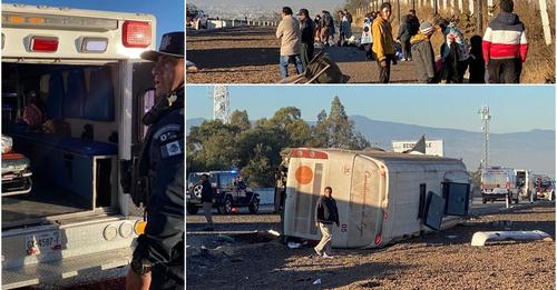 VUELCA AUTOBÚS QUE TRANSPORTABA PEREGRINOS; TRES VICTIMAS