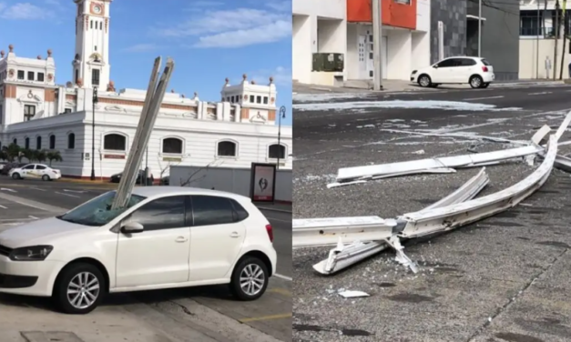 Sin lesionados por afectaciones en la Torre Centro en Veracruz por el Norte