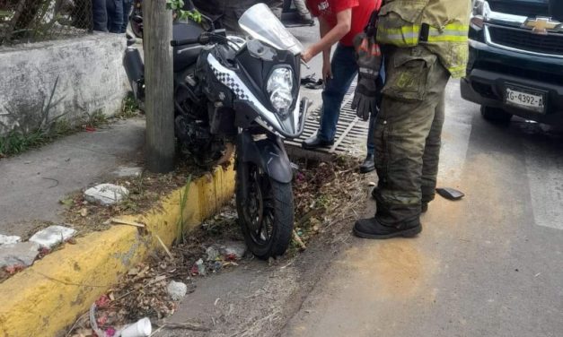 CHOCA MOTOPATRULLA DE SEGURIDAD PUBLICA EN FORTIN (FOTOS)