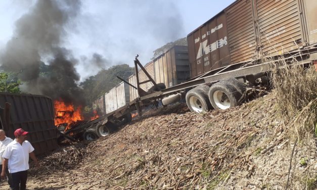 TREN ARRASTRA CAMIÓN CAÑERO (VIDEO)