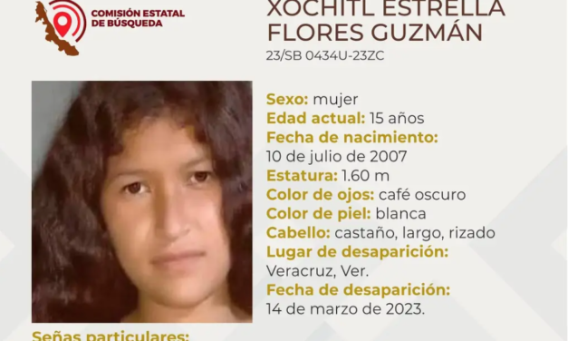 Ella es Xóchitl, tiene 15 años y desapareció en la ciudad de Veracruz