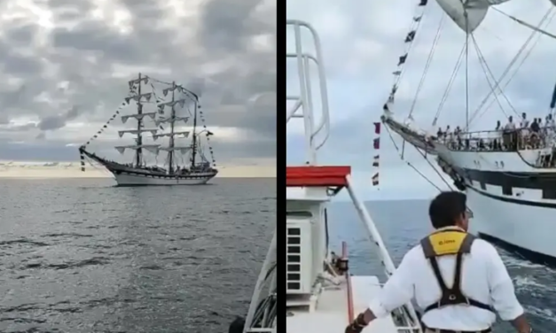 Así captaron en mar abierto al buque escuela Bolívar entrando al puerto de Veracruz