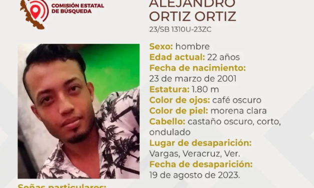 Desaparece joven de 22 años en el puerto de Veracruz