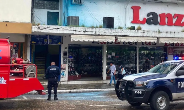 Conato de incendio en zapatería del centro de Veracruz