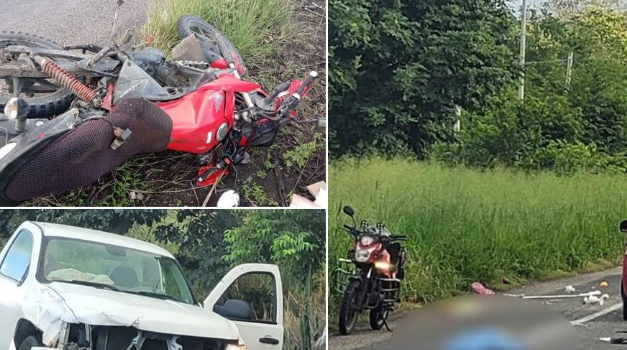 Muerto y 2 heridos salda fatal choque de camioneta contra moto en Tierra Blanca, Veracruz