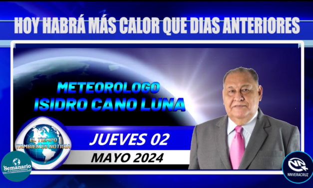 HOY HABRÁ MÁS CALOR QUE DÍAS ANTERIORES (CHECATE EL PRONOSTICO DEL TIEMPO)