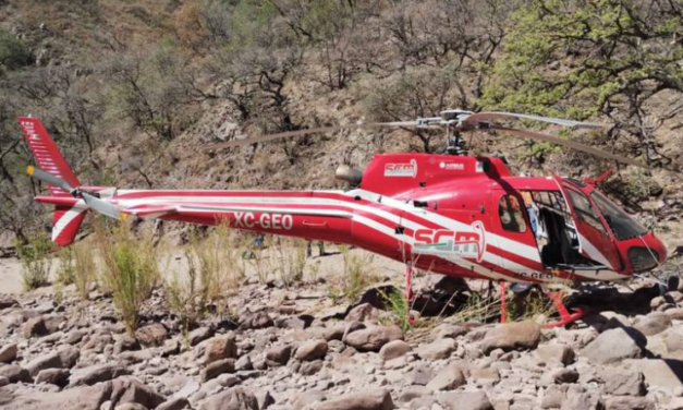 Helicóptero realiza aterrizaje de emergencia en la sierra de Ocampo