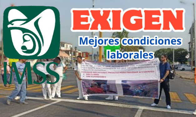 PARA EXIGIR BUENAS CONDICIONES LABORALES EMPLEADOS DEL IMSS DE CUAUHTEMOC BLOQUEARON AVENIDA