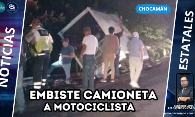 EMBISTE CAMIONETA A MOTOCICLISTA