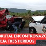 BRUTAL ENCONTRONAZO DEJA TRES HERIDOS EN CARRETERA (fotos)