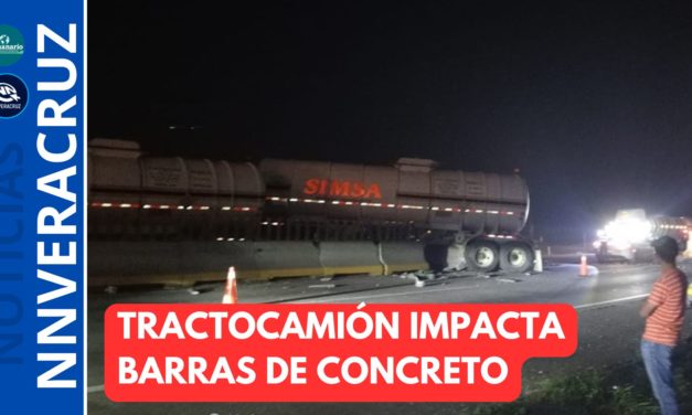 🚛TRACTOCAMIÓN SE IMPACTA CONTRA BARRAS DE CONCRETO