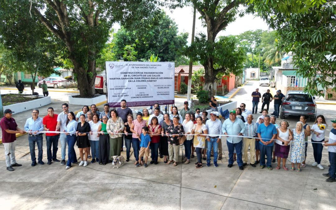 INAUGURA ALCALDESA DE SAN ANDRES TUXTLA, CIRCUITO VIAL EN LA COLONIA HABITAT