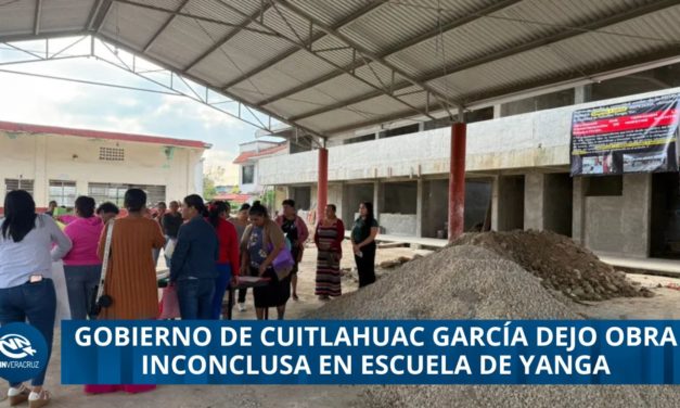 CUITLAHUAC GARCÍA DEJA OBRA INCONCLUSA EN ESCUELA DE YANGA