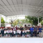 Alcaldes y ediles inauguran domo en escuela primaria de Morelos.